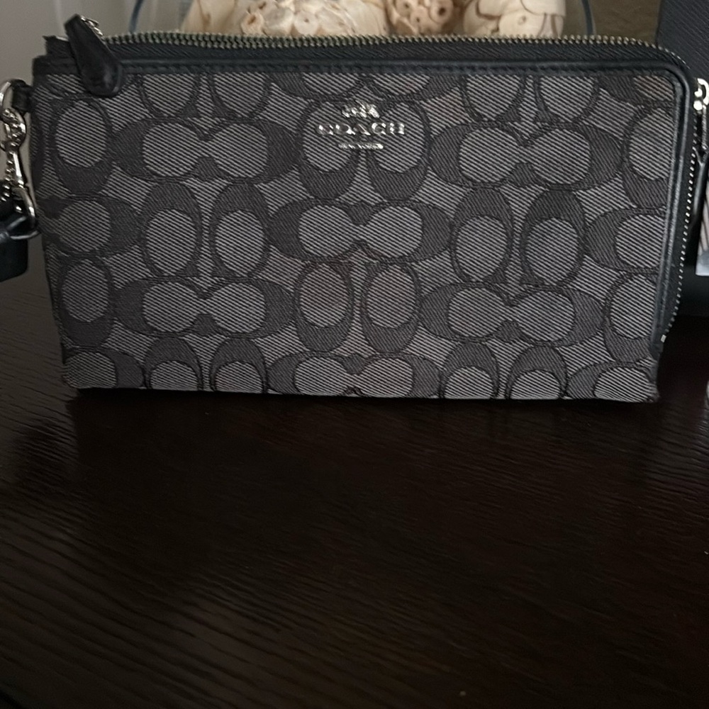 Coach Black and Gray Wristlet